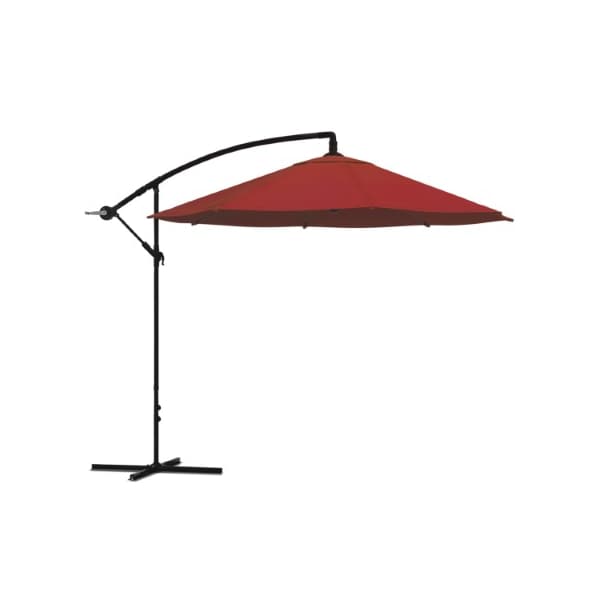 Nature Spring Patio Umbrella, Cantilever Hanging Outdoor Shade, Easy Crank, Base for Table, Deck, 10-foot (Red) 239102JRI - main